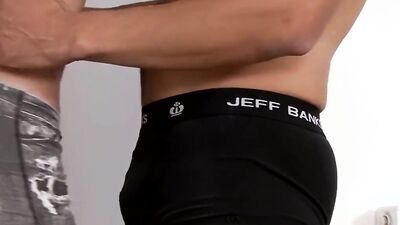 Skinny twink gets shagges from behind by his older stepbrother