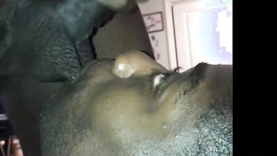Amateur African bloke sucks mate's BBC in this close-up footage