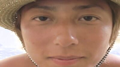 Skinny Asian chap is stroking his prick in this solo video