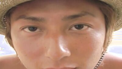 Skinny Asian chap is stroking his prick in this solo video