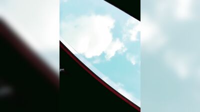 Horny dudes strokes his dick inside the car while smoking a cigarette