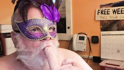 Masked stepdad is enjoying in his performance in front of the cam