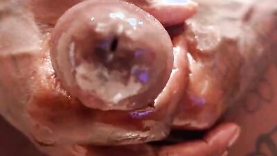 Close-up video of African bloke stroking his huge dong