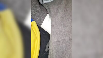 Close-up video of a chap stroking his prick while wearing a gloves