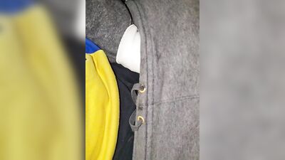 Close-up video of a chap stroking his prick while wearing a gloves