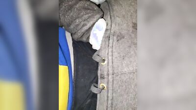 Close-up video of a chap stroking his prick while wearing a gloves