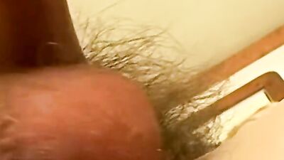 Blonde guy jerks his dick and plays with his toy