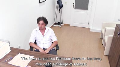 Bloke gets his tight ass nailed on his job interview