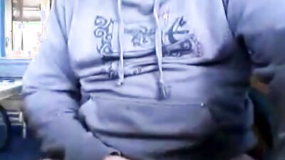 Amateur grandpa is jerking his pecker in front of the camera