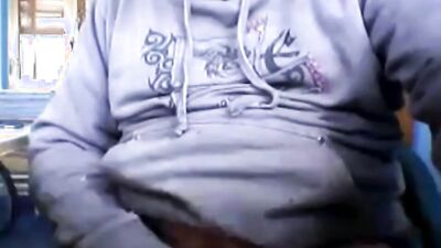 Amateur grandpa is jerking his pecker in front of the camera