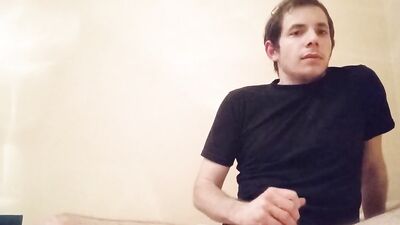 Dude is stroking his dick in front of the camera