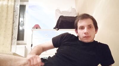 Dude is stroking his dick in front of the camera