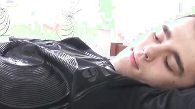 Skinny twink is jerking his schlong in front of the camera