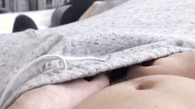 Skinny twink is jerking his schlong in front of the camera