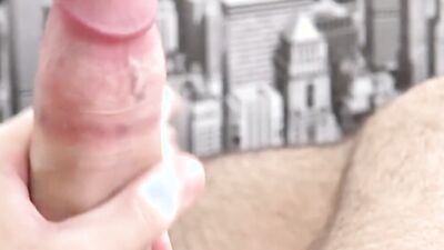 Skinny twink is jerking his schlong in front of the camera
