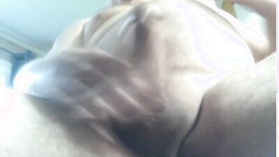 Chubby grandpa is filming himself while he's jerking his pecker