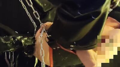 Naughty fellow gets his ass fisted hard on the swing