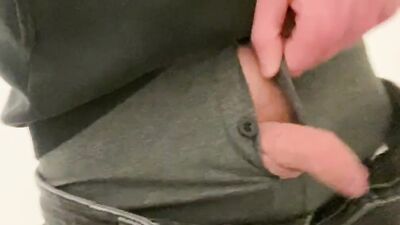 Chap pees in the bottle in this amateur solo video