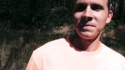 Fellows are jerking each other's dong and fuck in the forest