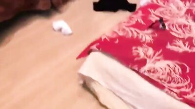 Masked man grabs his hard dick and strokes it on webcam