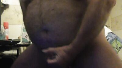 Chubby fella is filming himself as he stroking his tiny pecker