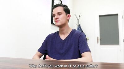 Cock hungry fella is ready for some ass drilling on his job interview