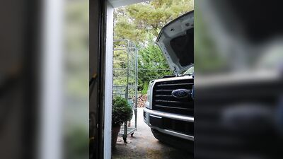 Naughty mechanic is filming himself while jerking his hard phallus