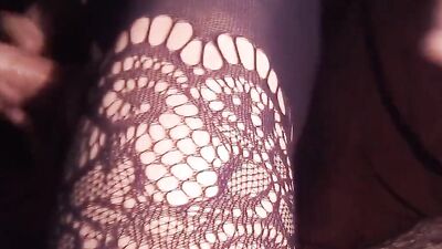 Amateur sissy is flashing his ass and huge wood in camera
