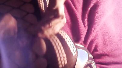 Perverted sissy is flashing his butt chicks in this solo performance