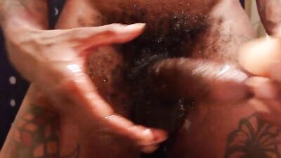 Lad jerks his monster cock in this close-u video