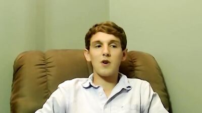 Horny Joe is sucking cute twink's prick in this homemade video