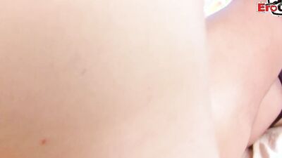 Skinny sissy is playing with bud's dick and gets shagged