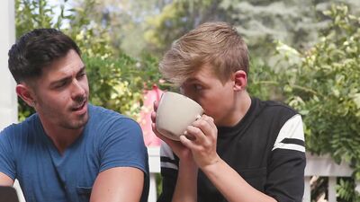 Cute fellas are having fun in some hot gay action