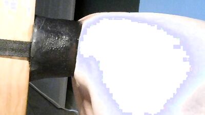 Chap bends and gets his hole destroyed with enormous black dildo