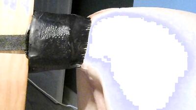 Chap bends and gets his hole destroyed with enormous black dildo