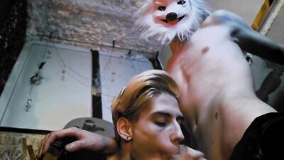 Skinny blonde fellow is riding his cute boyfriend's hard piston