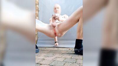 Skinny bloke is filming himself while jerking his hard cock
