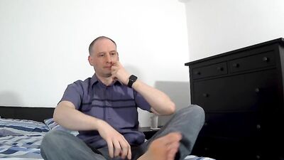 Perverted amateur chap is stroking a cock in front of the camera