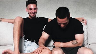 Liam Skye and his buddy are fucking hard on the couch