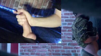Naughty masked bloke is sucking stranger's prick in this raw footage