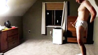 Longhaired fellow is jerking his prick and filming himself doing it
