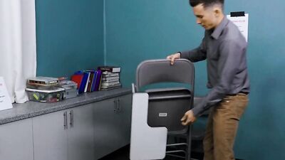 Isaac Parker and his mate are bonking inside the office