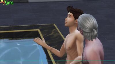 Anime bloke is riding older guy's hard piston in this scene