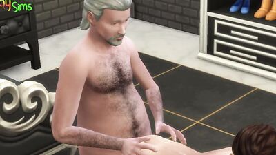 Anime bloke is riding older guy's hard piston in this scene