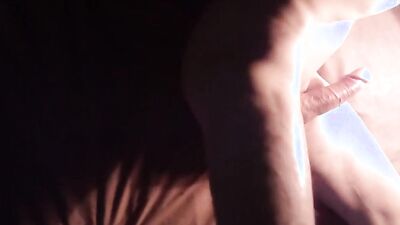 Amateur oiled chap is flashing a cock in front of the camera