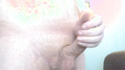 Amateur fellow is playing with a cock in this close-up footage