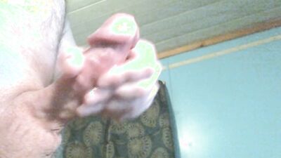 Amateur fellow is playing with a cock in this close-up footage