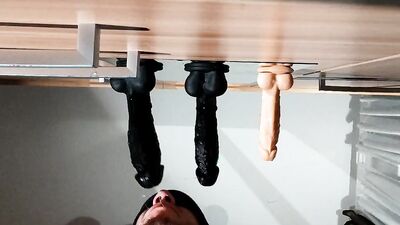Naughty bear is playing with his hairy hole in this homemade video