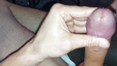 Lad jerks his huge dong in this homemade close-up footage