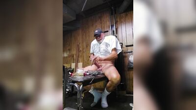 Perverted stepdad is stroking his hard piston in this homemade video